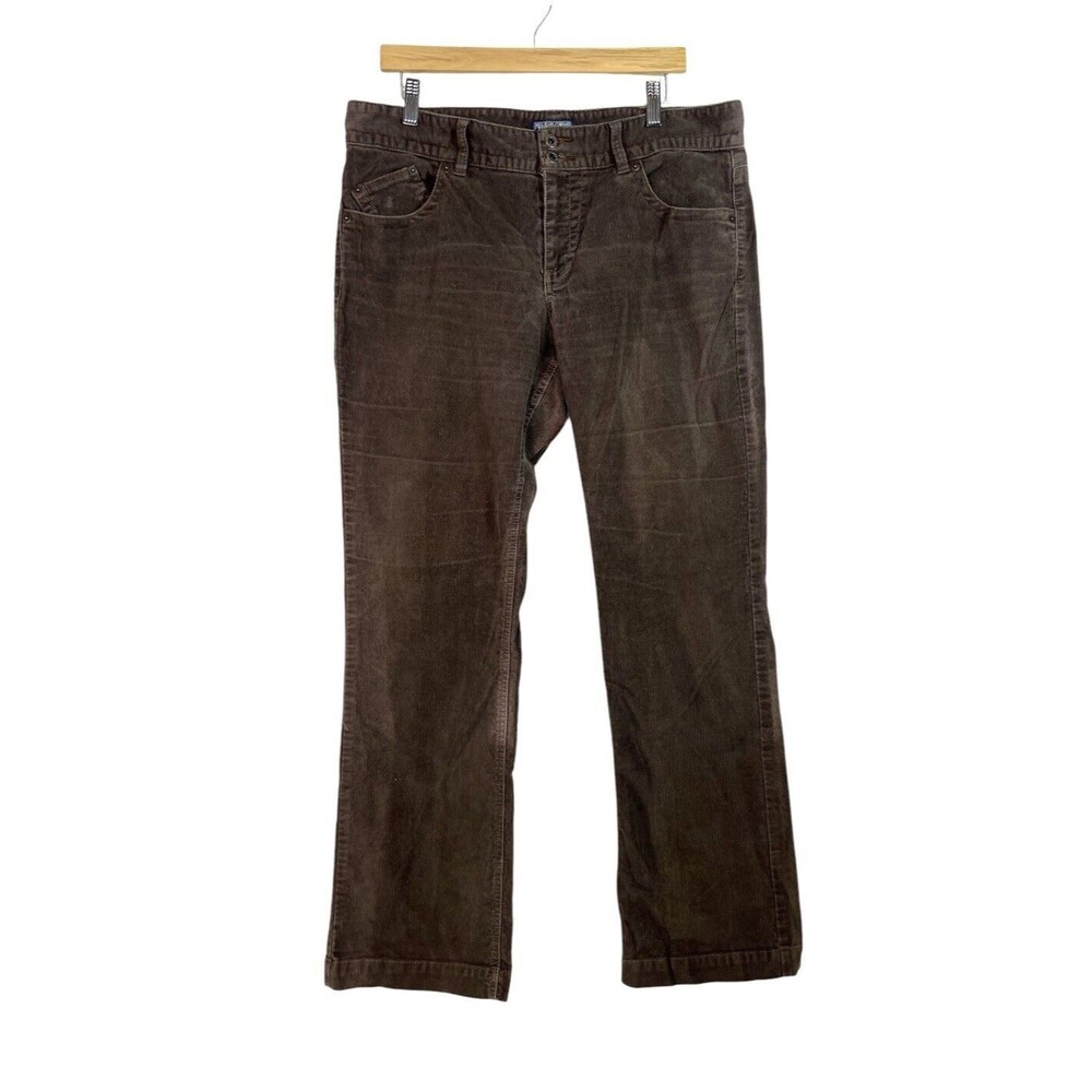Polo Jeans Ralph Lauren Y2K Wendy Jeans Women Sz 14x32 Brown Corduroy Boot Cut